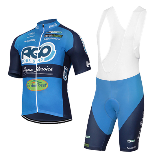 Ago Aqua Service Kurzarmtrikot 2017 und Kurze Tragerhose blau